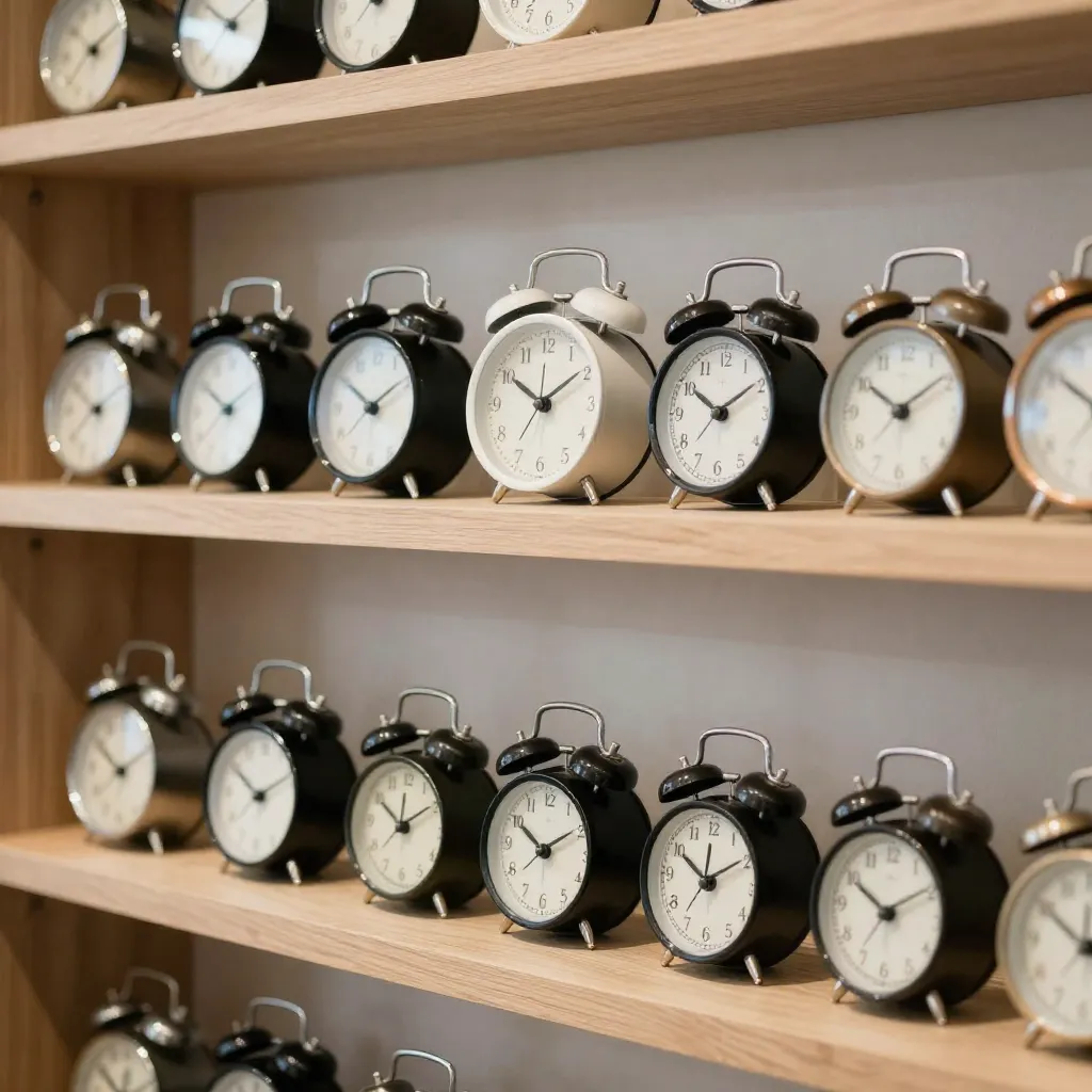 Elegantti pöytäkello metalliraamilla