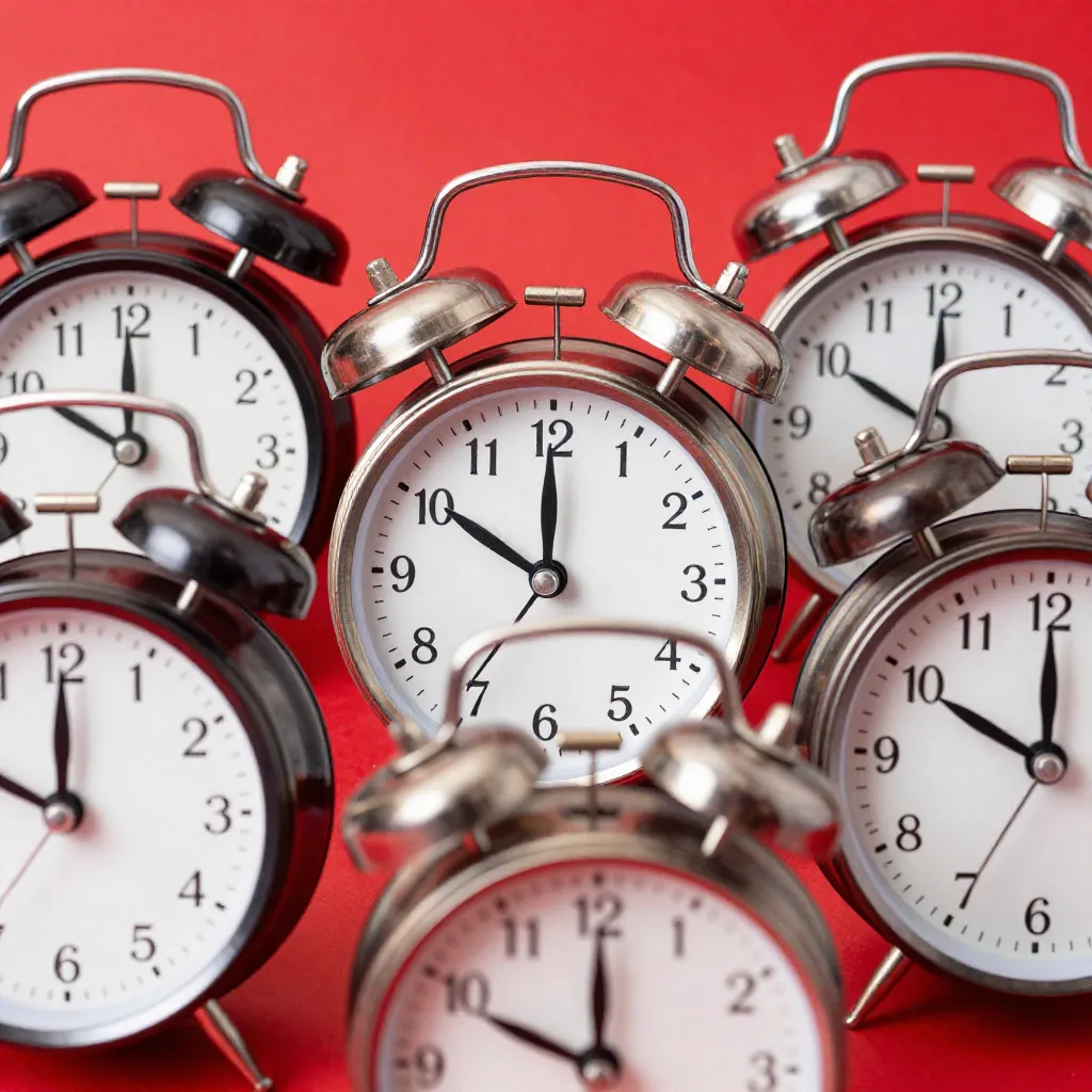 Puinen kello materiaaliesittelyssä